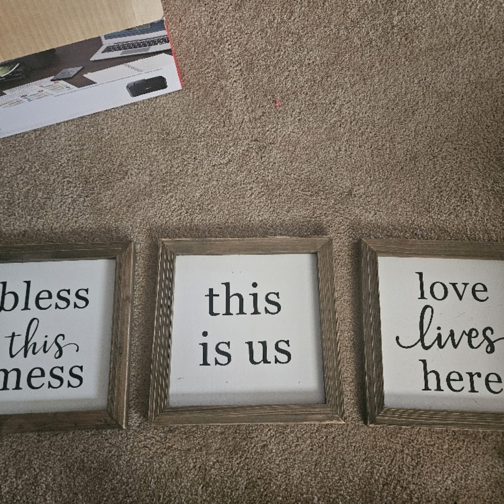 Rustic Wooden Frame Wall Art Set